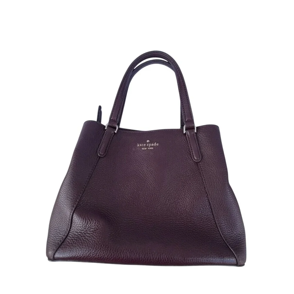 Kate Spade Burgundy Pebbled‎ Leather Top Handle Satchel Bag